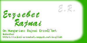 erzsebet rajnai business card